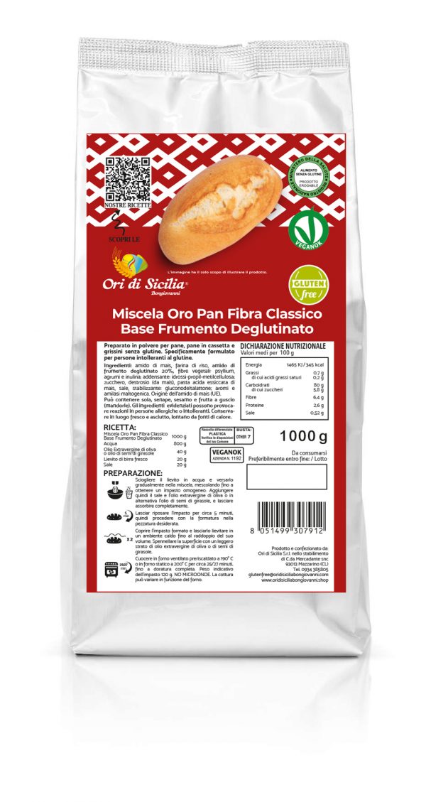 Miscela Oro Pan Fibra Classico Base frumento deglutinato