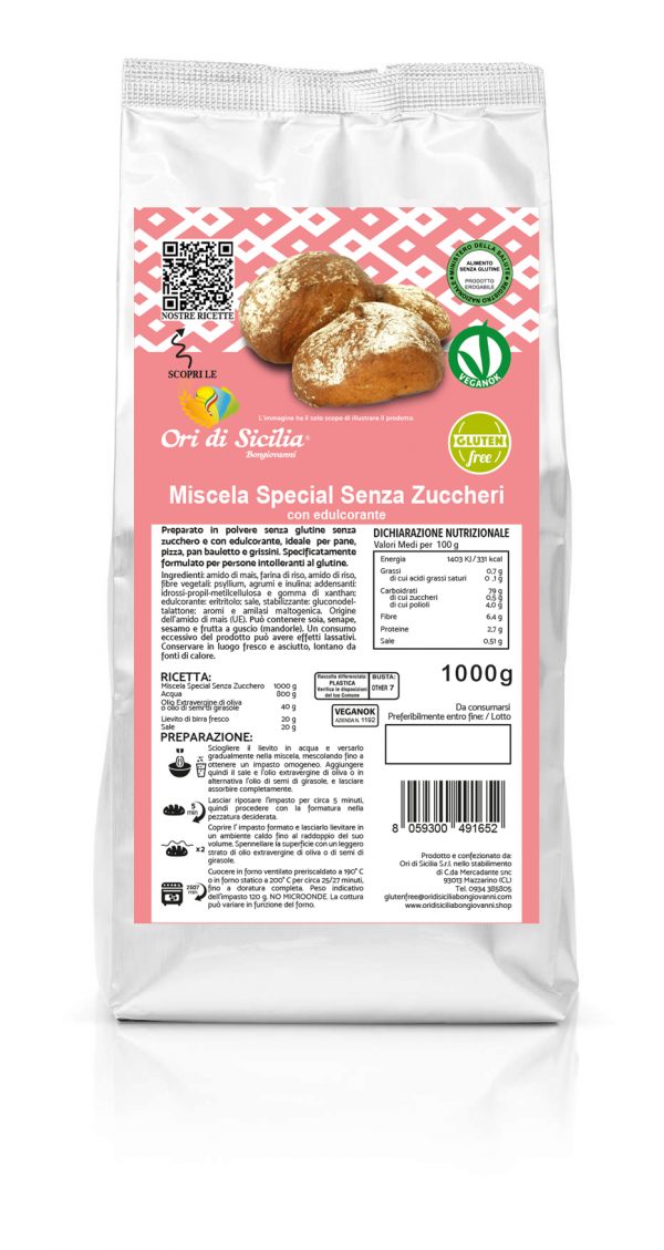MISCELA SENZA ZUCCHERI CON EDULCORANTI